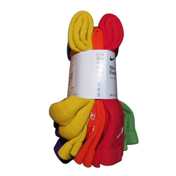 Nike Everyday Plus Cushioned Crew Training Socks L 6-PACK Multi Color SX6897-903 - Picture 8 of 11